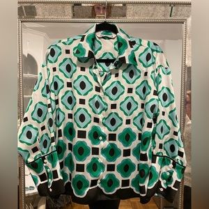 Patterned Satin Zara Button Down Shirt